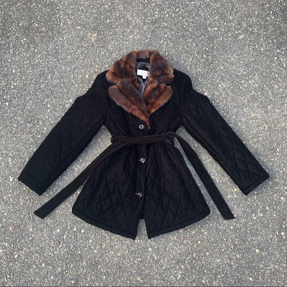 Y2K black velvet padded jacket size medium